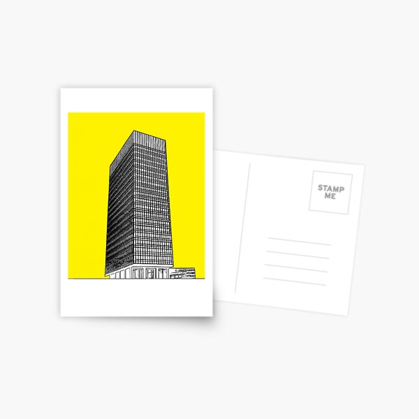 Sheffield university Arts tower- yellow Postcard