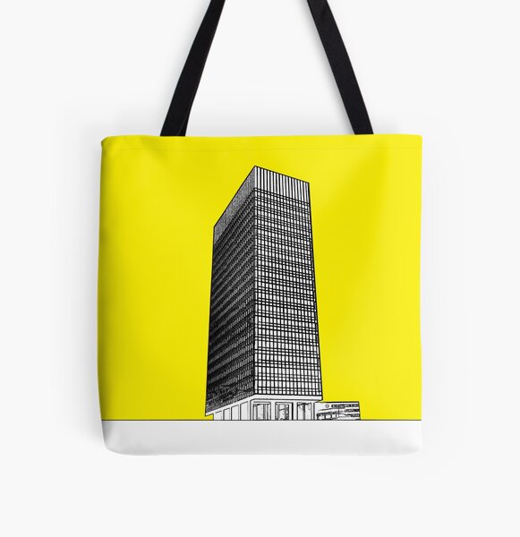 Sheffield university Arts tower- yellow All Over Print Tote Bag