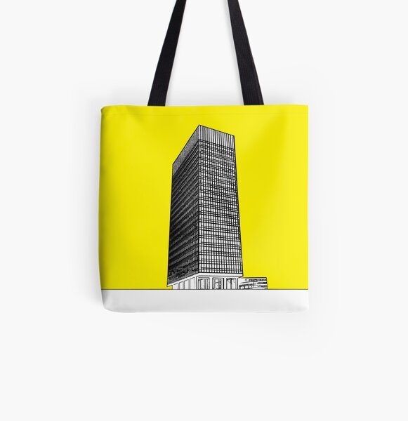 Sheffield university Arts tower- yellow All Over Print Tote Bag