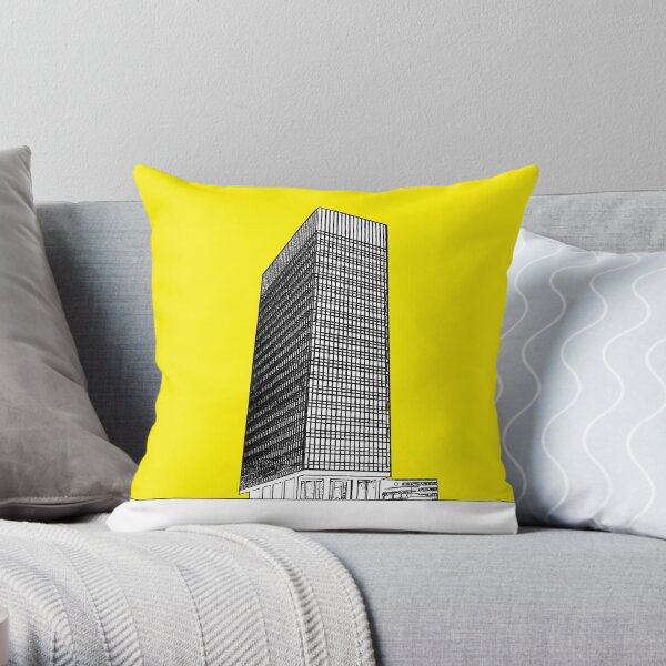 Sheffield university Arts tower- yellow Throw Pillow
