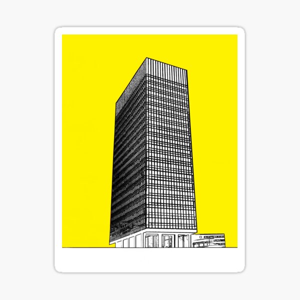 Sheffield university Arts tower- yellow Sticker