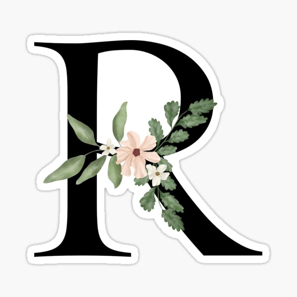 Botanical letter R Sticker