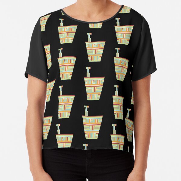 Stripped Engineering Repeat (Facemadics abstract face colorful face) Chiffon Top