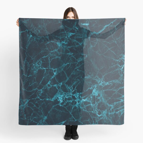 "Turquoise Waters" Quartz Abstract Marble Scarf