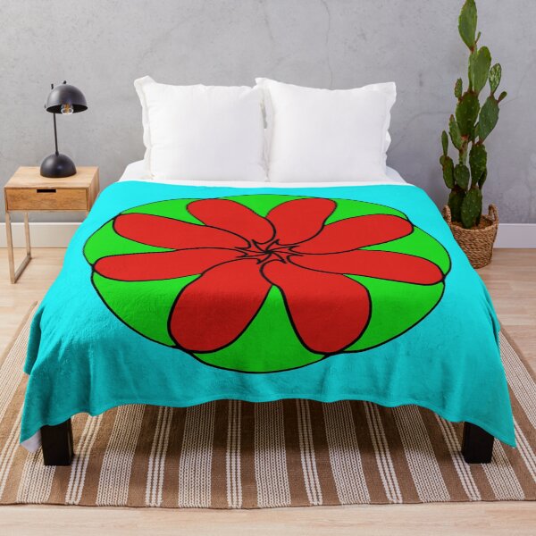 Item preview, Red and green eight spoked wheel pattern on a teal background designed and sold by Tony  Ruther.