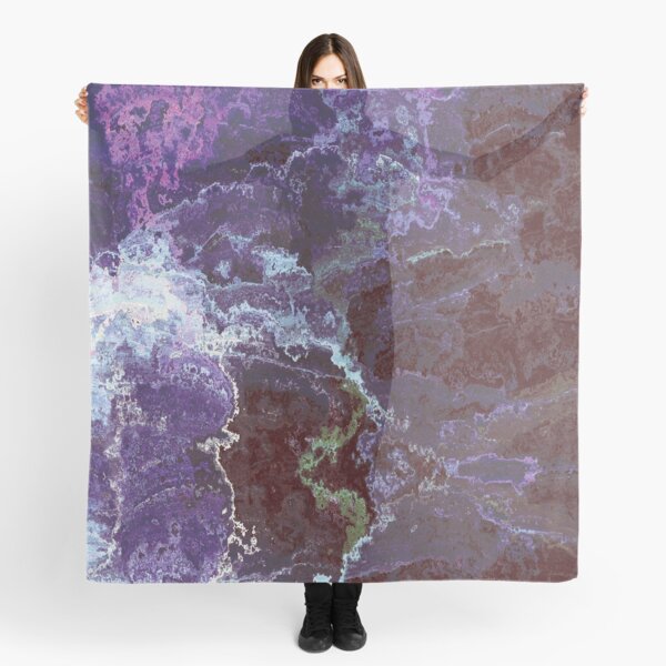 "Midnight Erosion" Quartz Abstract Marble Scarf