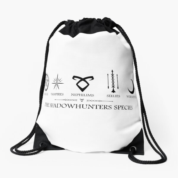 The Shadowhunters Species Warlocks, Vampires, Nephilims, Seelies, Werewolves Drawstring Bag