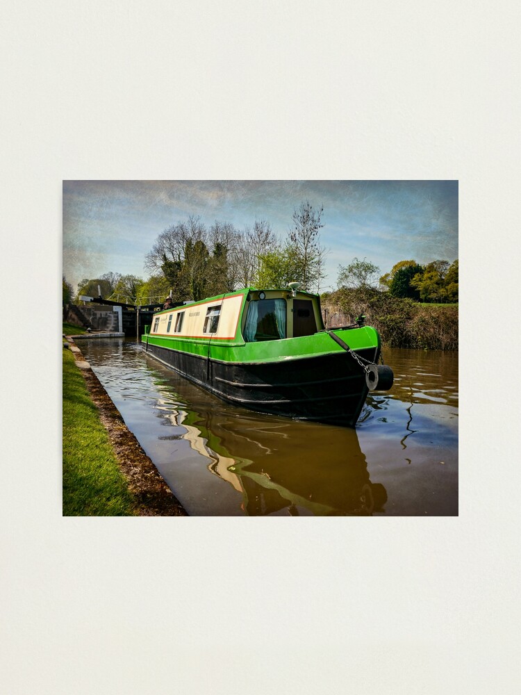 Alternate view of Canal boat exits lock Photographic Print
