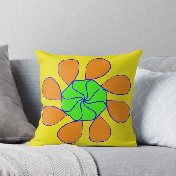 Item preview, Orange and green circular motifs on a yellow background designed and sold by Tony  Ruther.