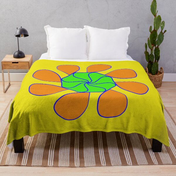 Item preview, Orange and green circular motifs on a yellow background designed and sold by Tony  Ruther.