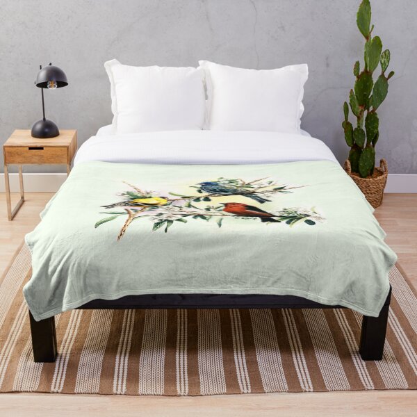 Songbirds - goldfinch, indigo bunting and scarlet tanager Throw Blanket