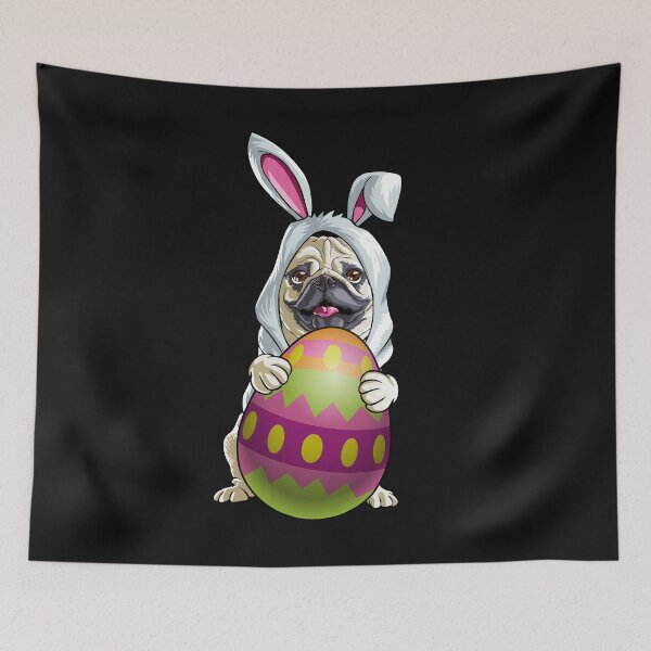 Item preview, Pug Easter Bunny designed and sold by Bendthetrend.