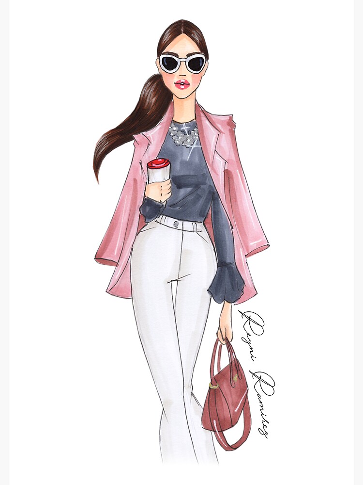 Fashion Girl with Scarf - Brunette Hair | Sticker