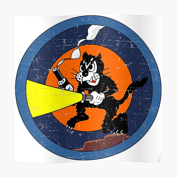 548th Night Fighter Squadron - Grunge Style Poster