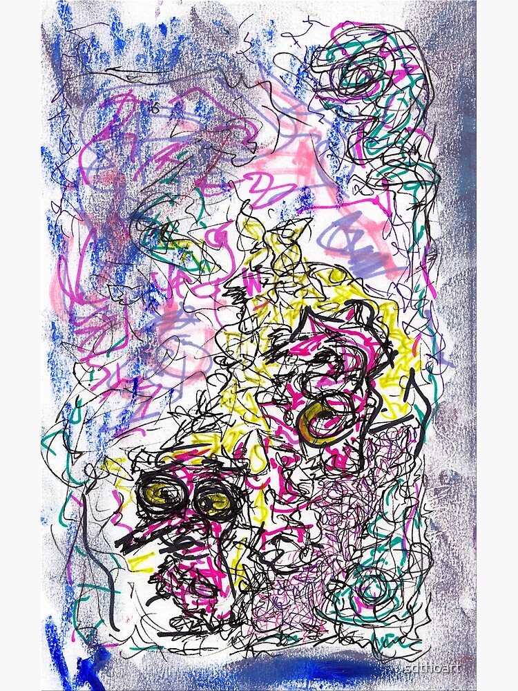 fizzy - mixed media abstract, ink and oil pastel by sdthoart
