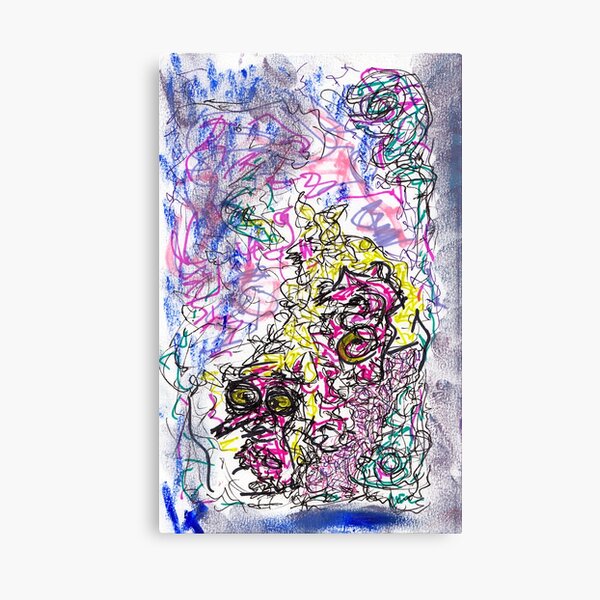 fizzy - mixed media abstract, ink and oil pastel Canvas Print