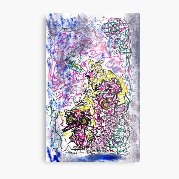 fizzy - mixed media abstract, ink and oil pastel Metal Print