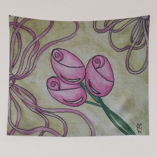 Item preview, Zentangle 309 Tulips & Ribbons designed and sold by CCWillow.