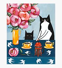 French Press Coffee Cats Fotodruck