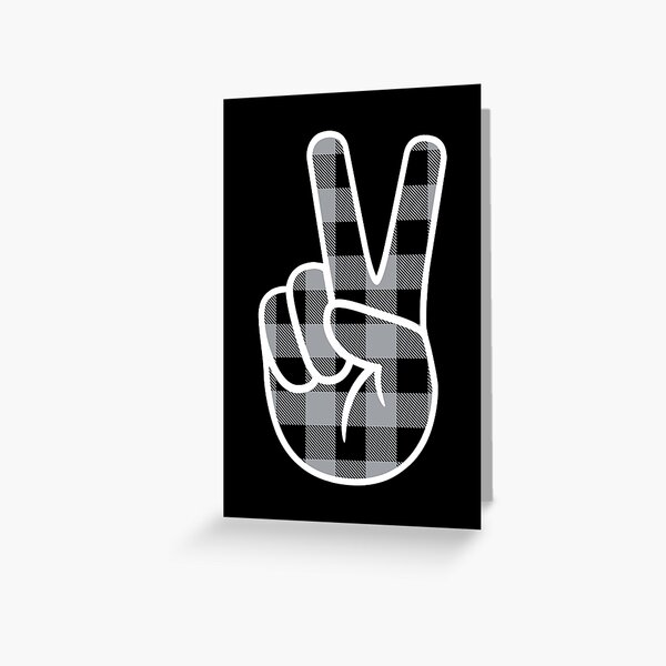Peace - Grey/Black Lumberjack Greeting Card
