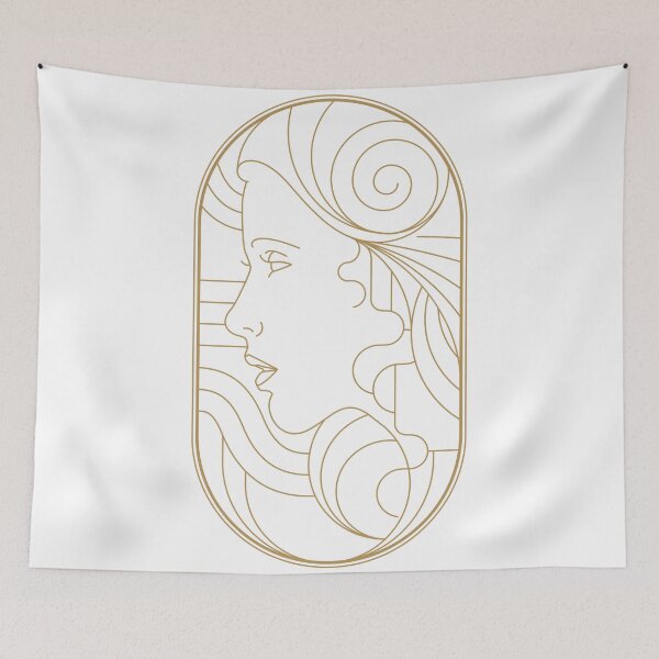 Item preview, A Sleeper`s Dream Retro Girl Vintage Art Deco Geometric designed and sold by 108dragons.