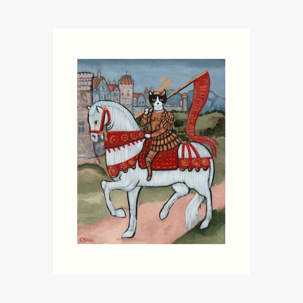 Aperçu de l'œuvre Jeanne d'Arc en chat créée et vendue par KilkennyCat Art.