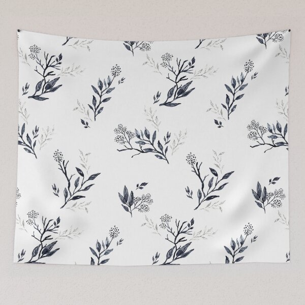 Item preview, Watercolor Blue Leaves designed and sold by oppositedge.