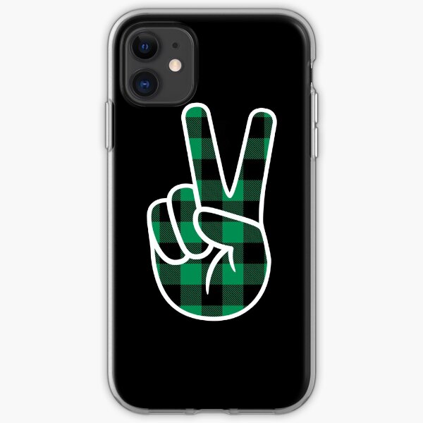 Peace - Kelly/Black Lumberjack iPhone Soft Case
