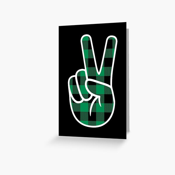 Peace - Kelly/Black Lumberjack Greeting Card