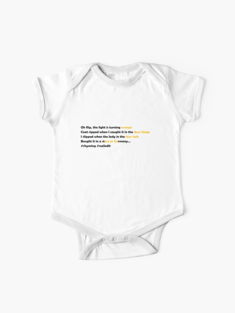 Barenaked Ladies Orange Rhyming Lyric Baby One Piece By