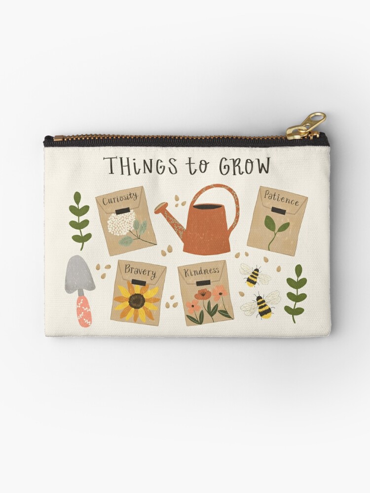 Things To Grow Garden Seeds Zipper Pouch By Ohjessmarie Redbubble