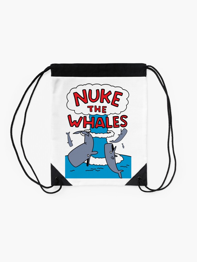 Alternate view of Nuke The Whales Drawstring Bag
