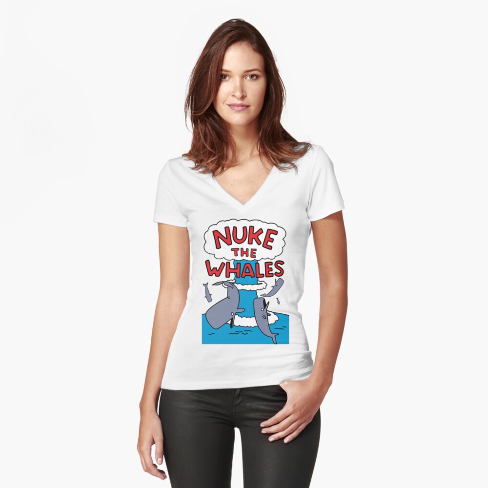 Item preview, Fitted V-Neck T-Shirt designed and sold by rockbottomau.