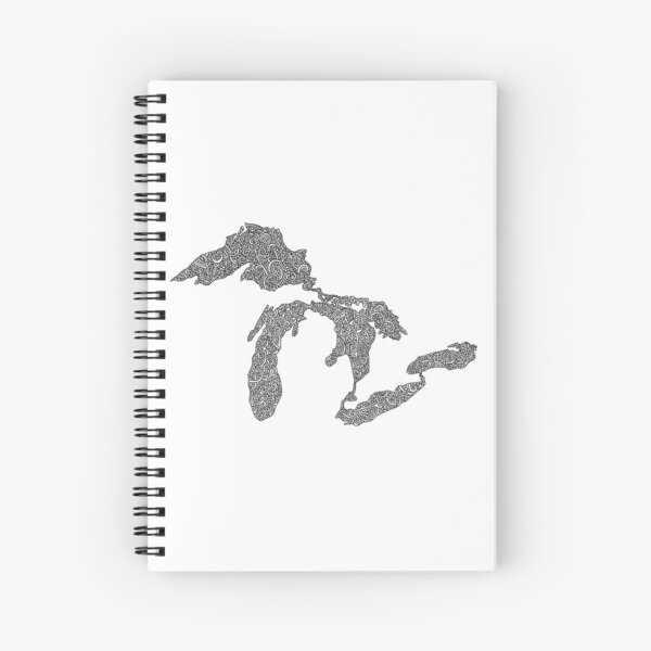 Great Lakes Map Design Spiral Notebook