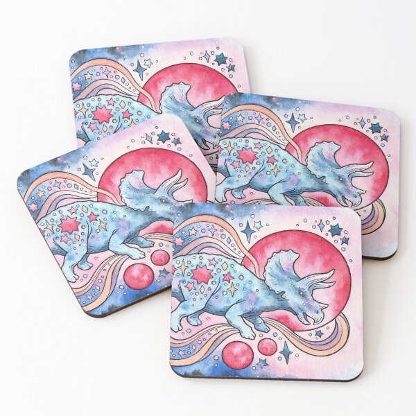 Item preview, Star Tricera | Cosmic Dinosaur Watercolor designed and sold by OMEGAFAUNA.