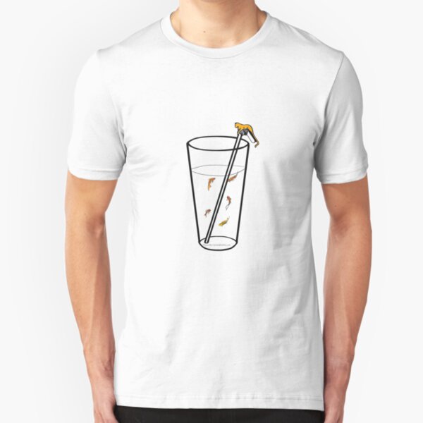 A Goldfish Drink - Orange Cat Slim Fit T-Shirt