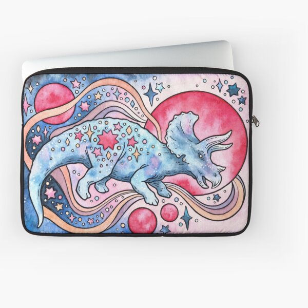 Star Tricera | Cosmic Dinosaur Watercolor Laptop Sleeve