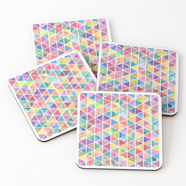 Item preview, Pretty Watercolor Pattern| Stained Glass Colors| Patterned Triangle Design| Rainbow Patterns designed and sold by Nada18.
