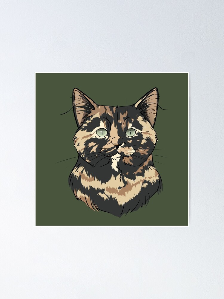 Sitting Tortoiseshell British Shorthair Cat Poster By