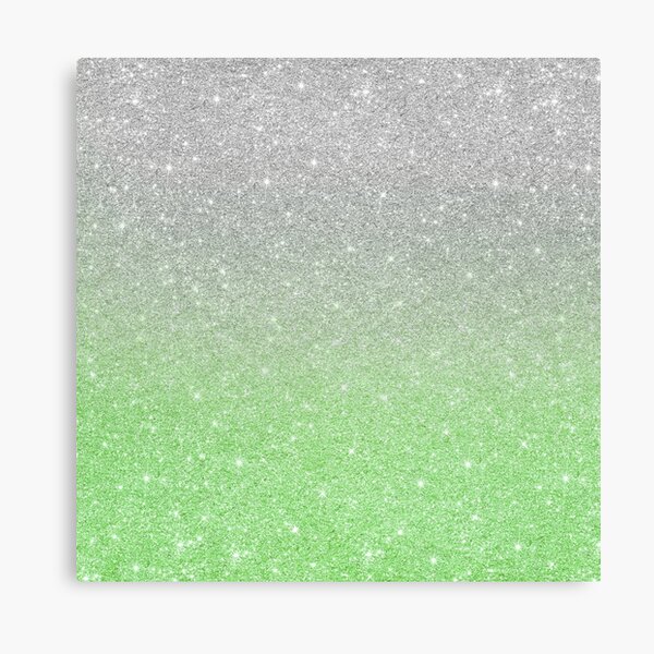 Mint Green Trendy Silver Ombre Glitter  Canvas Print for Sale by  ColorFlowArt