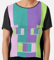Rainrow Fro (Facemadics abstract face colorful contemporary) Chiffon Top
