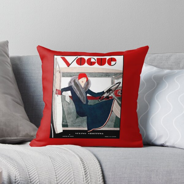 VOGUE : Vintage Spring 1929 Magazine Advertising Print Throw Pillow