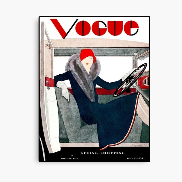 VOGUE : Vintage Spring 1929 Magazine Advertising Print Canvas Print