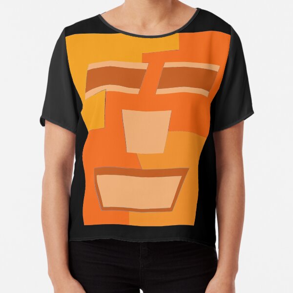 Orange Tripod (Facemadics abstract face colorful contemporary) Chiffon Top