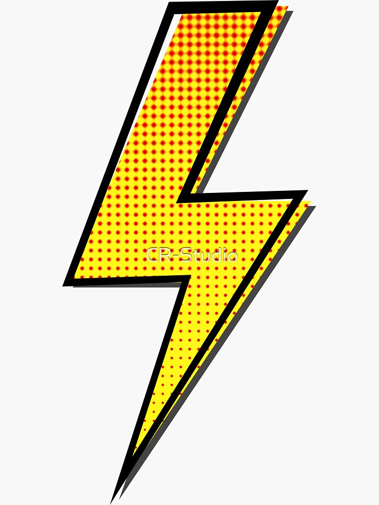 Lightning Bolt Comic book Style Sticker for Sale by CR-Studio