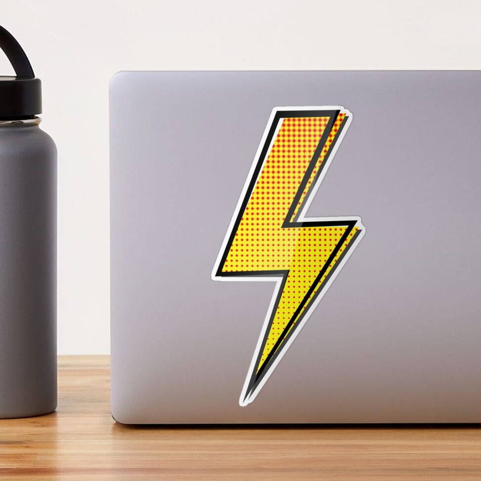 Lightning Bolt Comic book Style Sticker for Sale by CR-Studio