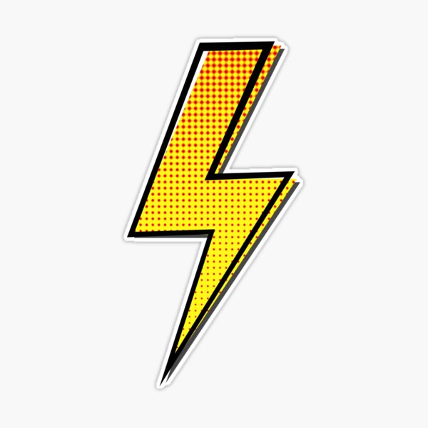 Lightning Bolt Comic book Style Sticker for Sale by CR-Studio