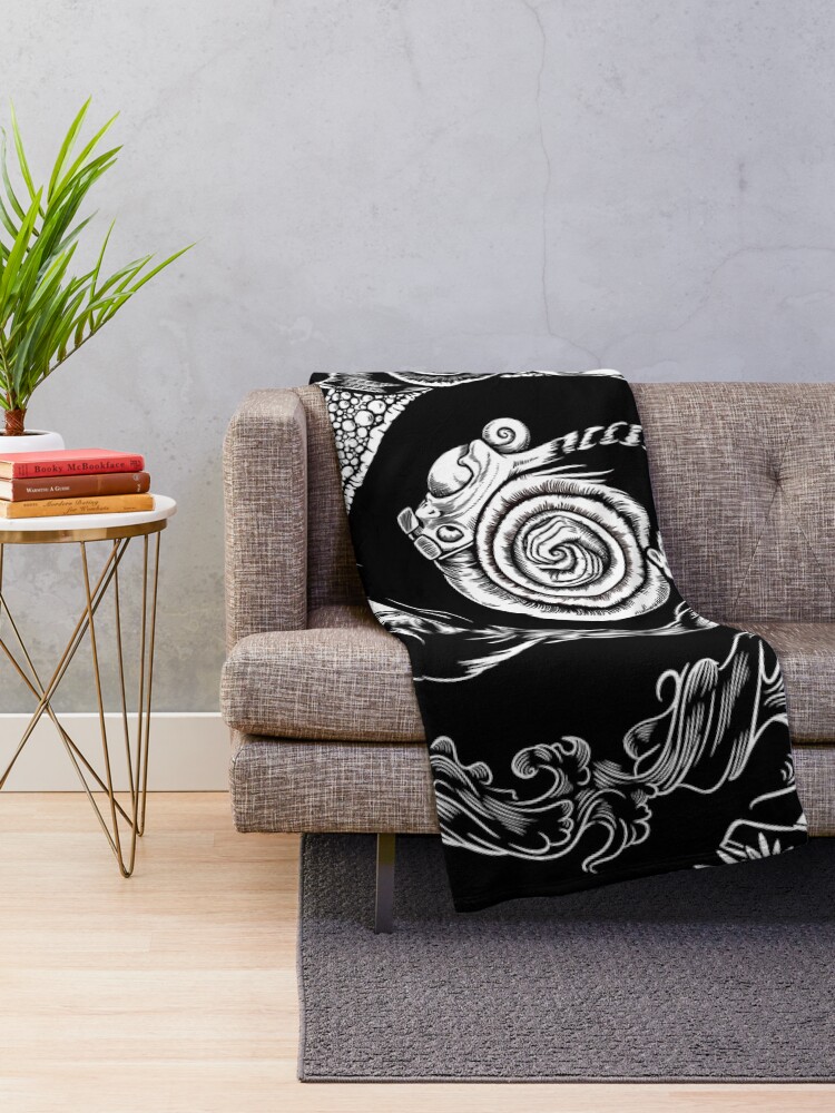 Alternate view of Spiral Into Horror - Uzumaki Throw Blanket