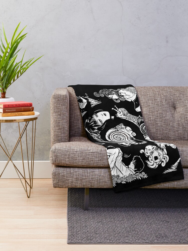 Alternate view of Spiral Into Horror - Uzumaki Throw Blanket
