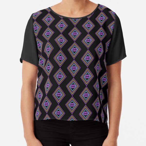Retro Diamond Chiffon Top